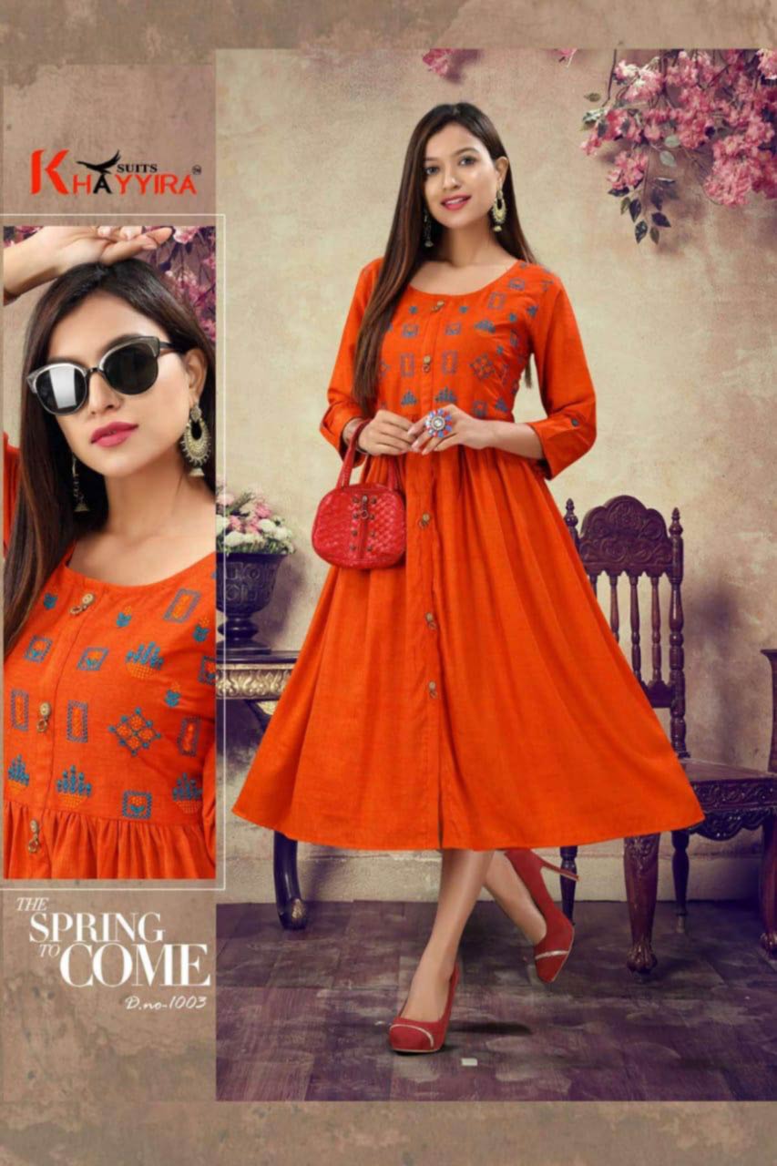 Scarlett Rayon Flair Wholesale Kurti Set Scarlett Rayon Flair Wholesale Kurti Set