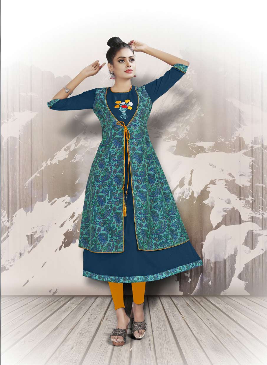 7Seasons Shabana Cotton Silk Jacket Kurti 7Seasons Shabana Cotton Silk Jacket Kurti