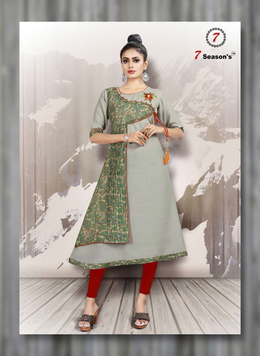 7Seasons Shabana Cotton Silk Jacket Kurti 7Seasons Shabana Cotton Silk Jacket Kurti