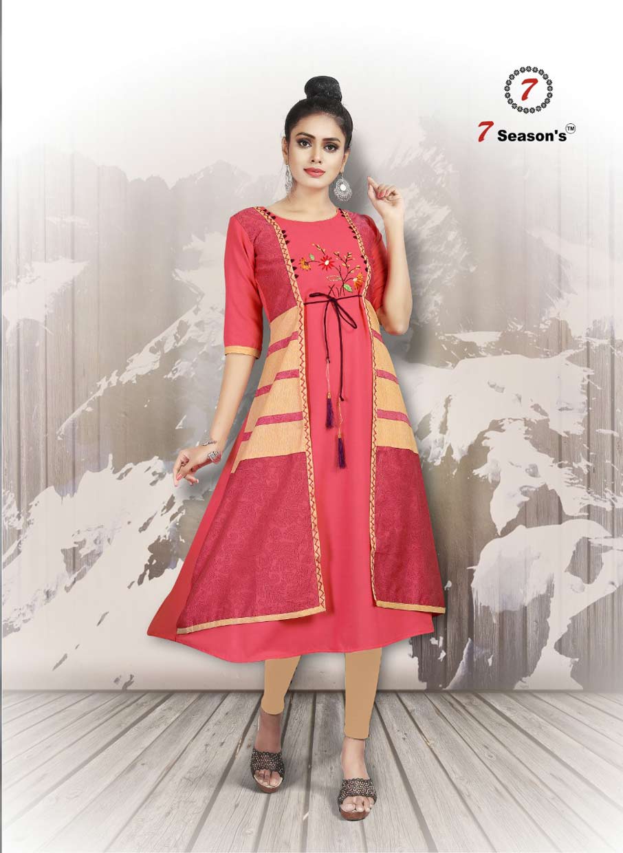 7Seasons Shabana Cotton Silk Jacket Kurti 7Seasons Shabana Cotton Silk Jacket Kurti