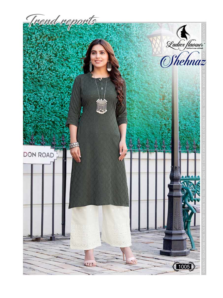 Shehnaz Rayon Dobby Shifali Work Kurti Set Shehnaz Rayon Dobby Shifali Work Kurti Set