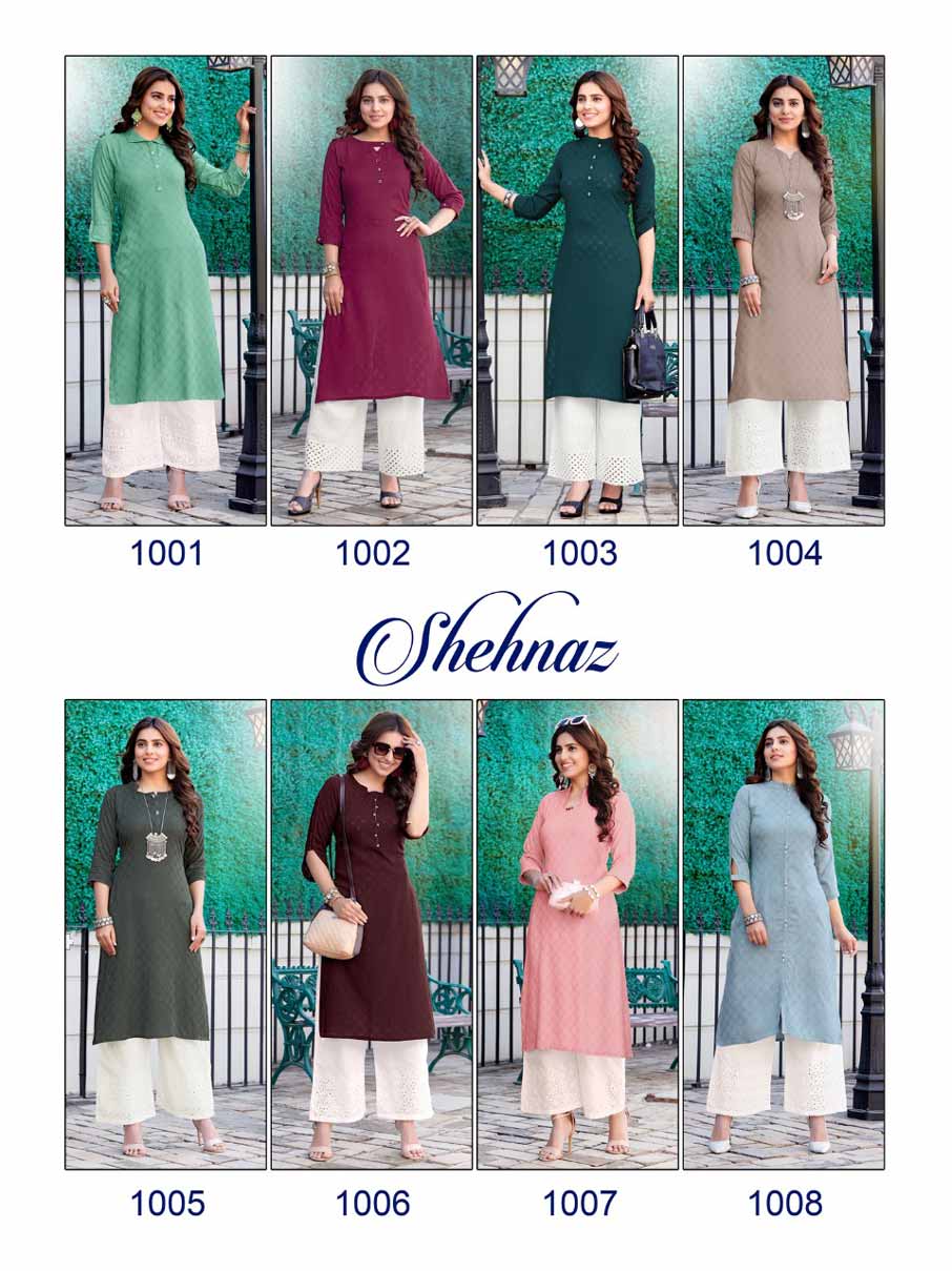 Shehnaz Rayon Dobby Shifali Work Kurti Set Shehnaz Rayon Dobby Shifali Work Kurti Set