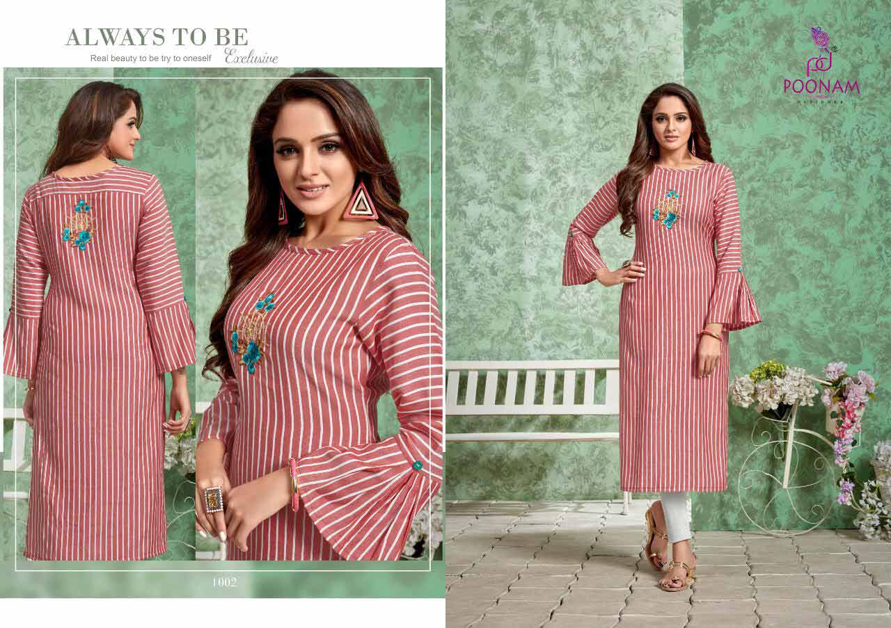 Strip Poonam Designer Rayon Striped Kurti Strip Poonam Designer Rayon Striped Kurti