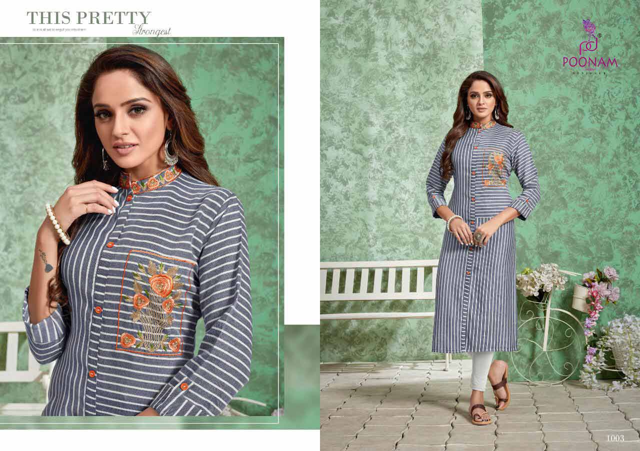 Strip Poonam Designer Rayon Striped Kurti Strip Poonam Designer Rayon Striped Kurti