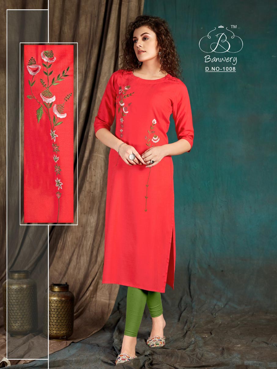 Taapsee Rayon Embroidery Work Kurti Set Taapsee Rayon Embroidery Work Kurti Set