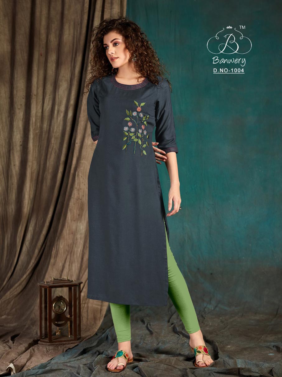 Taapsee Rayon Embroidery Work Kurti Set Taapsee Rayon Embroidery Work Kurti Set