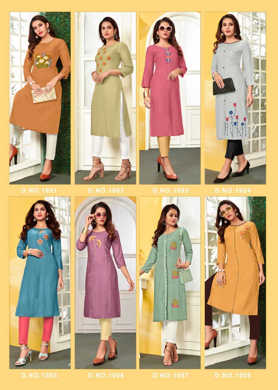 Tiktok Rayon Embroidery Wholesale Kurti Set Tiktok Rayon Embroidery Wholesale Kurti Set