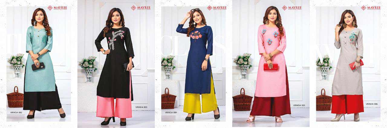 Vrinda Rayon Palazzo Kurtis Catalog Collection Vrinda Rayon Palazzo Kurtis Catalog Collection
