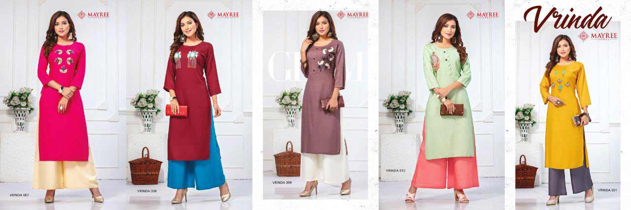 Vrinda Rayon Palazzo Kurtis Catalog Collection Vrinda Rayon Palazzo Kurtis Catalog Collection