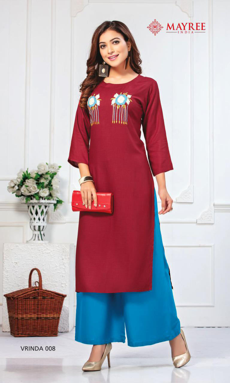 Vrinda Rayon Palazzo Kurtis Catalog Collection Vrinda Rayon Palazzo Kurtis Catalog Collection