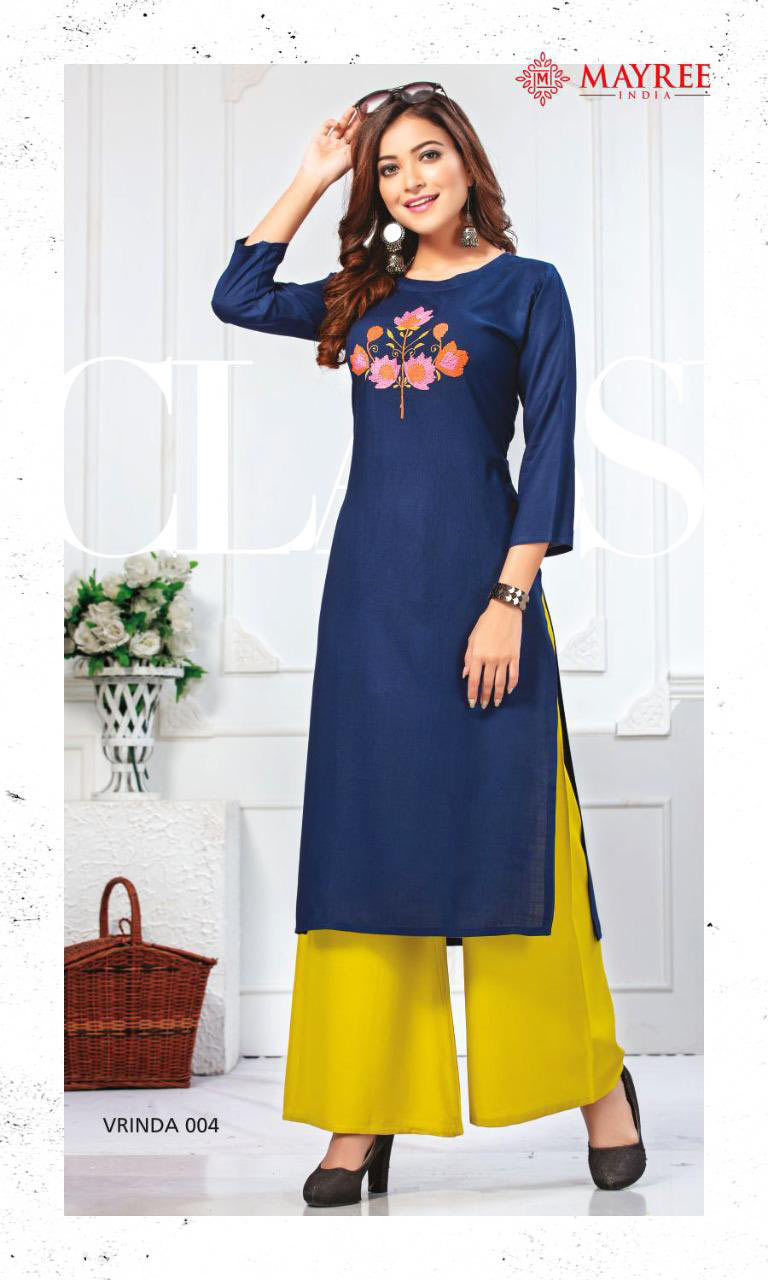 Vrinda Rayon Palazzo Kurtis Catalog Collection Vrinda Rayon Palazzo Kurtis Catalog Collection