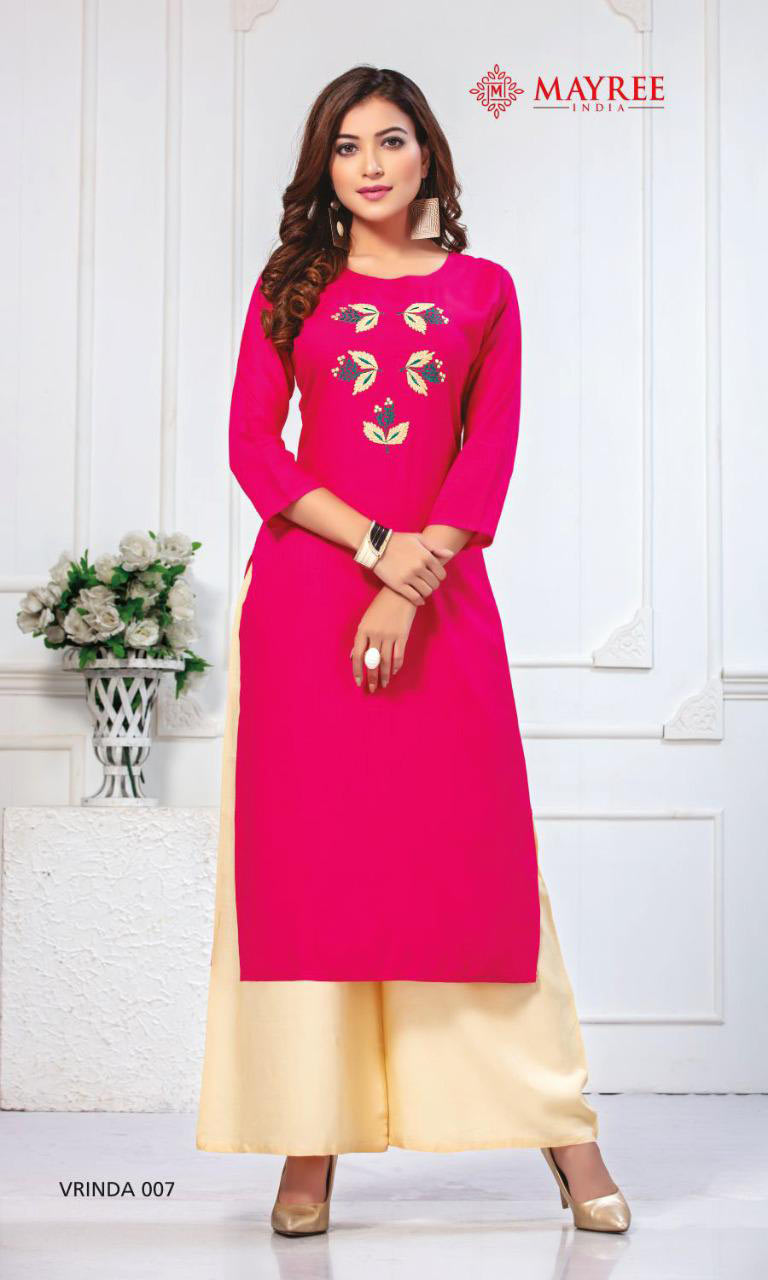 Vrinda Rayon Palazzo Kurtis Catalog Collection Vrinda Rayon Palazzo Kurtis Catalog Collection