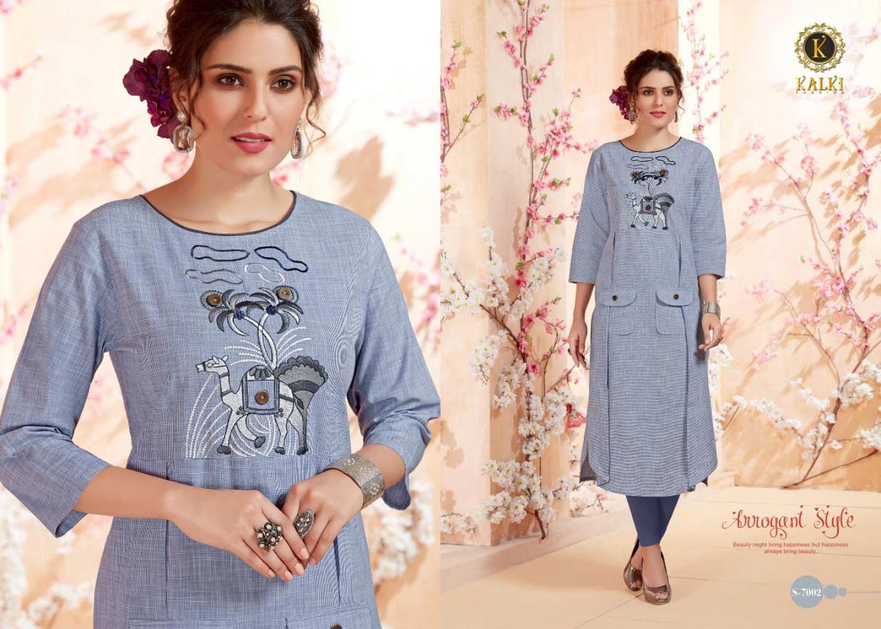 Womaniya Kalki Fashion Cotton Handwork Kurti Catalog Womaniya Kalki Fashion Cotton Handwork Kurti Catalog