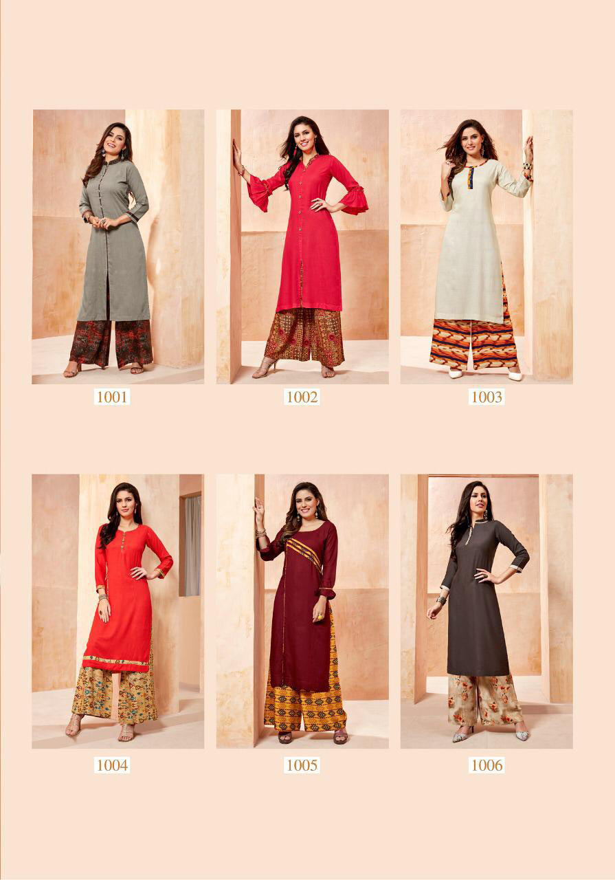 Zurri Parra Studio Rayon Palazzo Kurti Suppliers Zurri Parra Studio Rayon Palazzo Kurti Suppliers