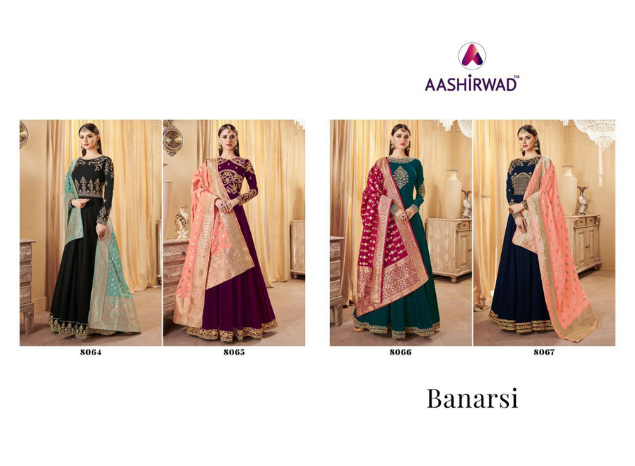 Banarasi Aashirwad Creation Real Georgette Salwar Suit Banarasi Aashirwad Creation Real Georgette Salwar Suit