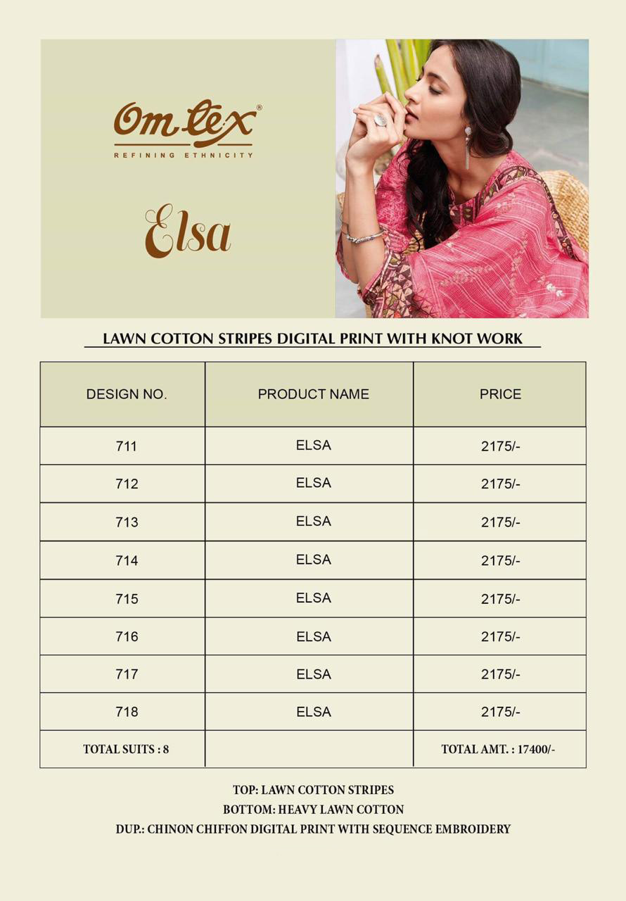 Omtex Elsa Digital Printed Cotton Salwar Kameez Collection Omtex Elsa Digital Printed Cotton Salwar Kameez Collection