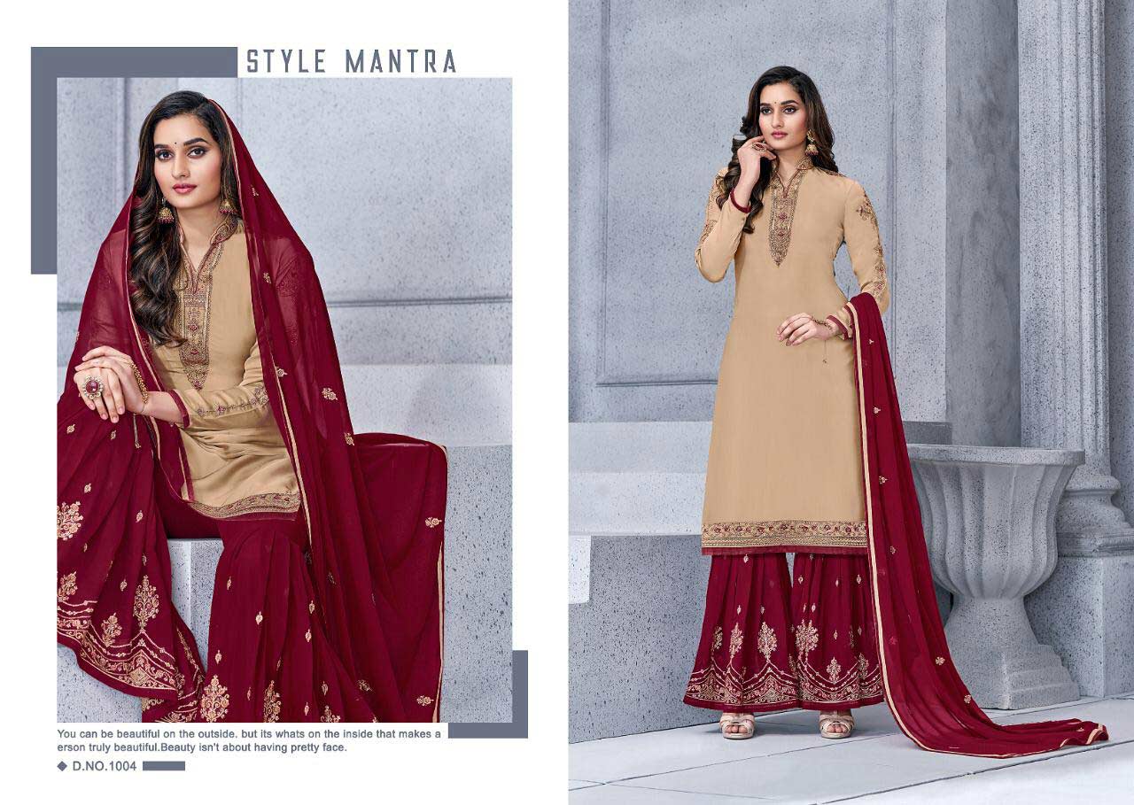 Gulzar By Alisa Satin Georgette Sarara Salwar Suit Gulzar By Alisa Satin Georgette Sarara Salwar Suit