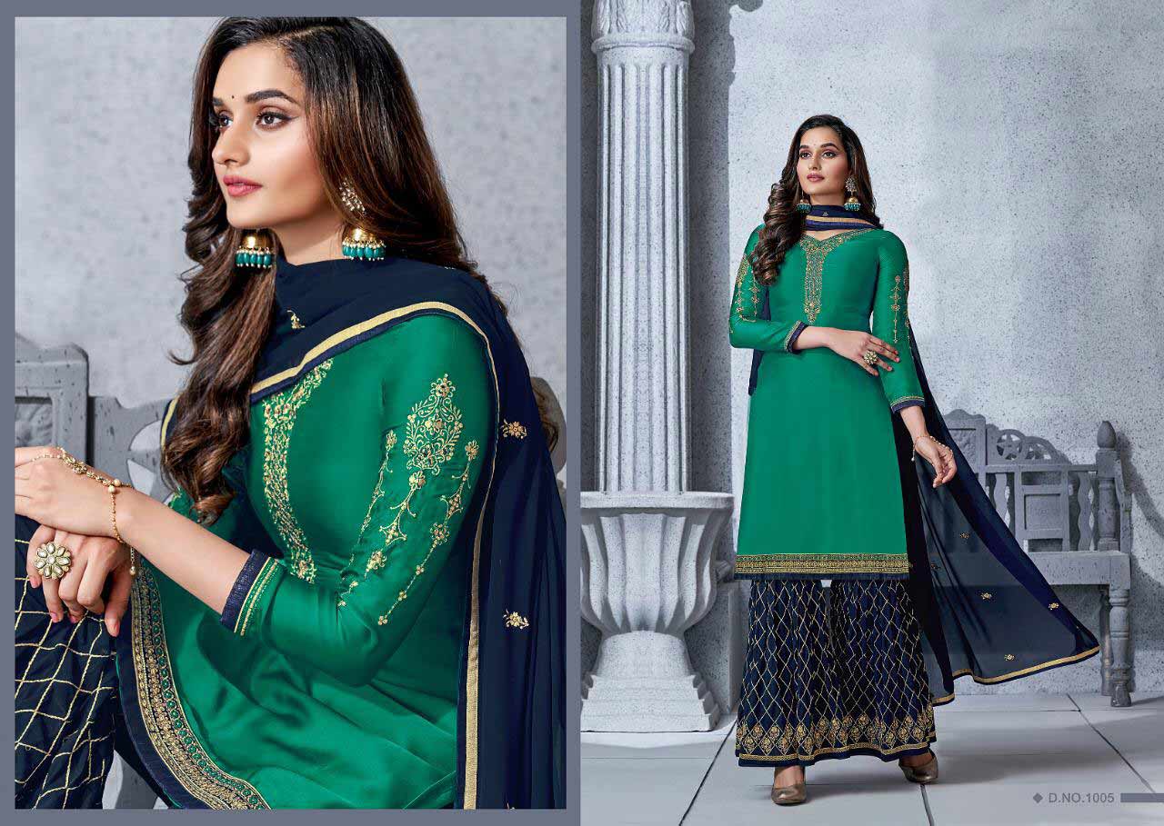Gulzar By Alisa Satin Georgette Sarara Salwar Suit Gulzar By Alisa Satin Georgette Sarara Salwar Suit