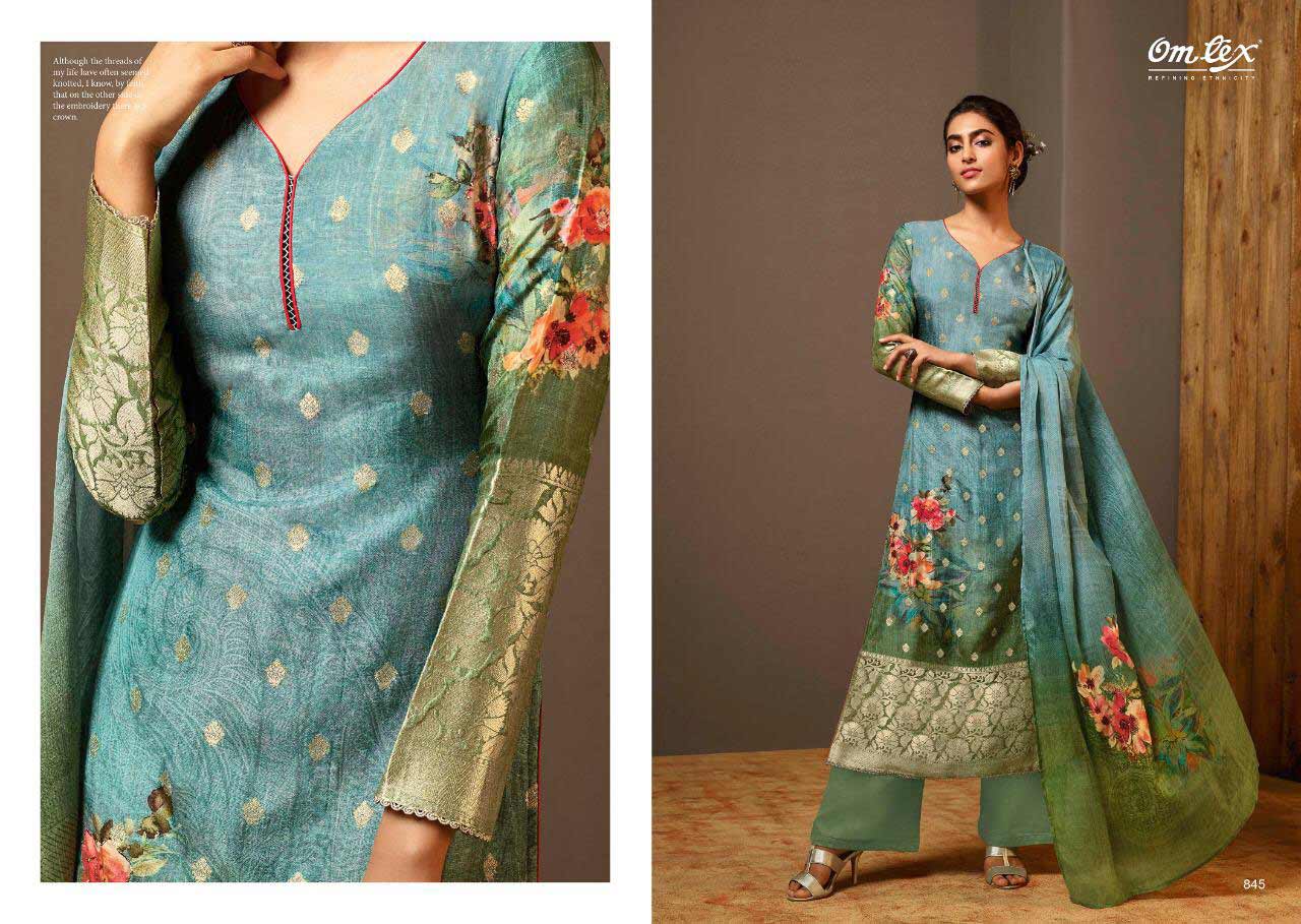 Omtex Kesari Banarasi Jacquard Digital Print Suit Omtex Kesari Banarasi Jacquard Digital Print Suit