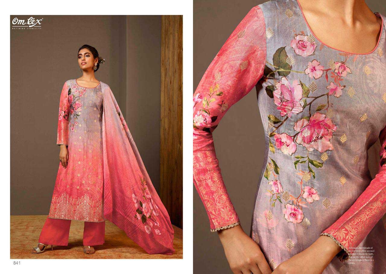 Omtex Kesari Banarasi Jacquard Digital Print Suit Omtex Kesari Banarasi Jacquard Digital Print Suit