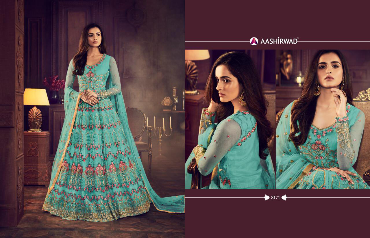 Nafisa Aashirwad Banglori Satin Bridal Anarkali Suits Nafisa Aashirwad Banglori Satin Bridal Anarkali Suits