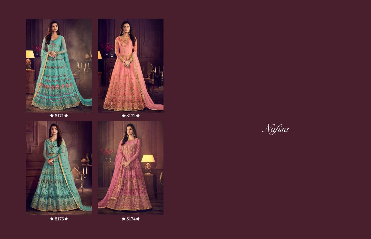 Nafisa Aashirwad Banglori Satin Bridal Anarkali Suits Nafisa Aashirwad Banglori Satin Bridal Anarkali Suits