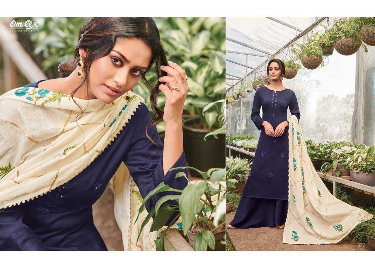 Omtex Selinta A Line Cotton Satin Designer Dress Material Collection Omtex Selinta A Line Cotton Satin Designer Dress Material Collection