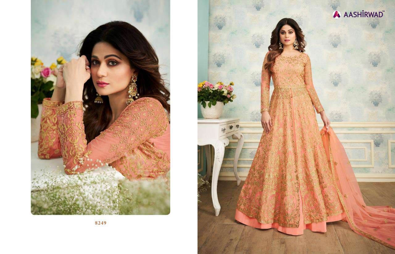 Aashirwad Sheeshmahal Net Indo Western Style Suit Aashirwad Sheeshmahal Net Indo Western Style Suit