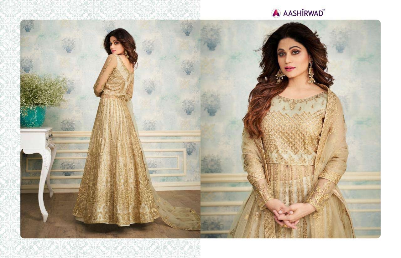 Aashirwad Sheeshmahal Net Indo Western Style Suit Aashirwad Sheeshmahal Net Indo Western Style Suit