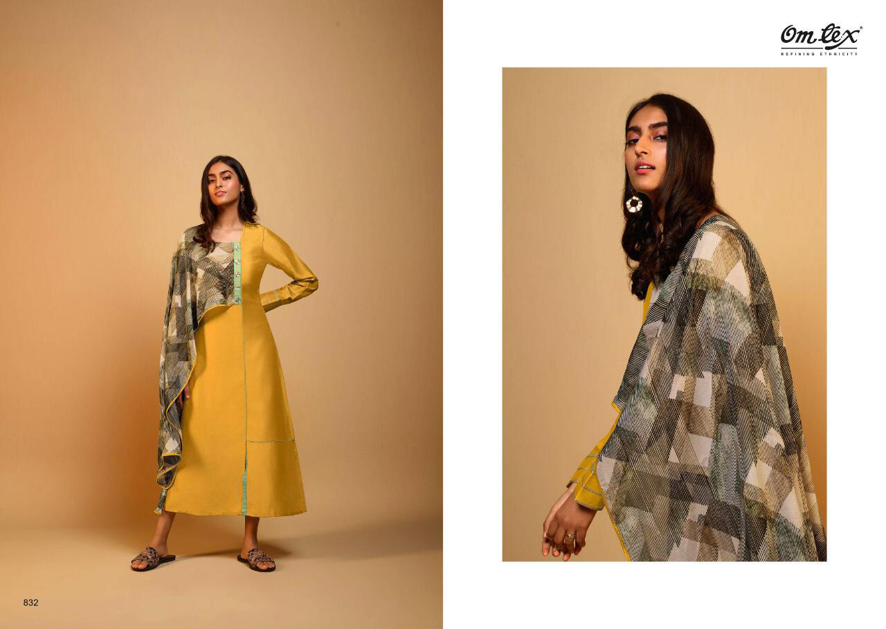 Om Tex Spark Readymade Long Dress With Scarf Om Tex Spark Readymade Long Dress With Scarf