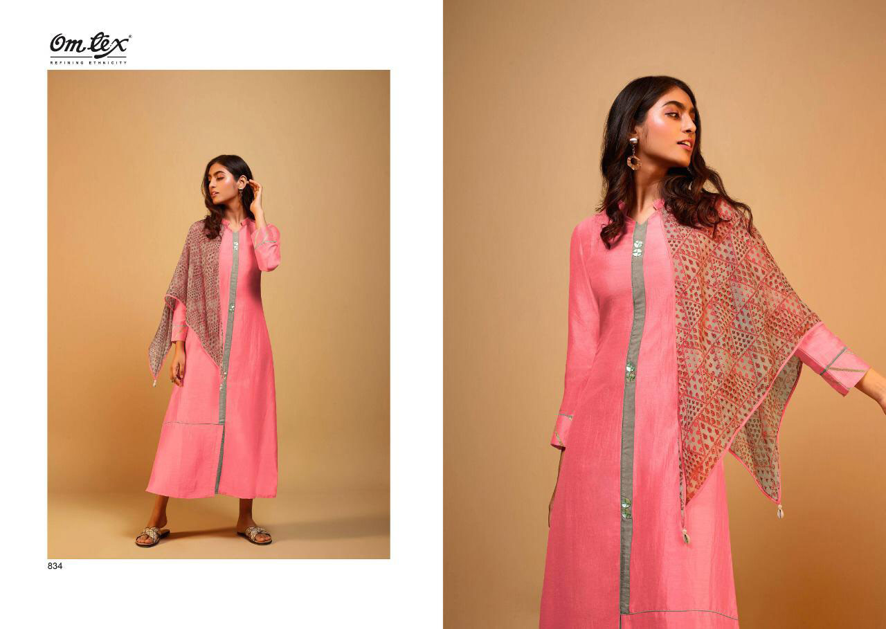 Om Tex Spark Readymade Long Dress With Scarf Om Tex Spark Readymade Long Dress With Scarf