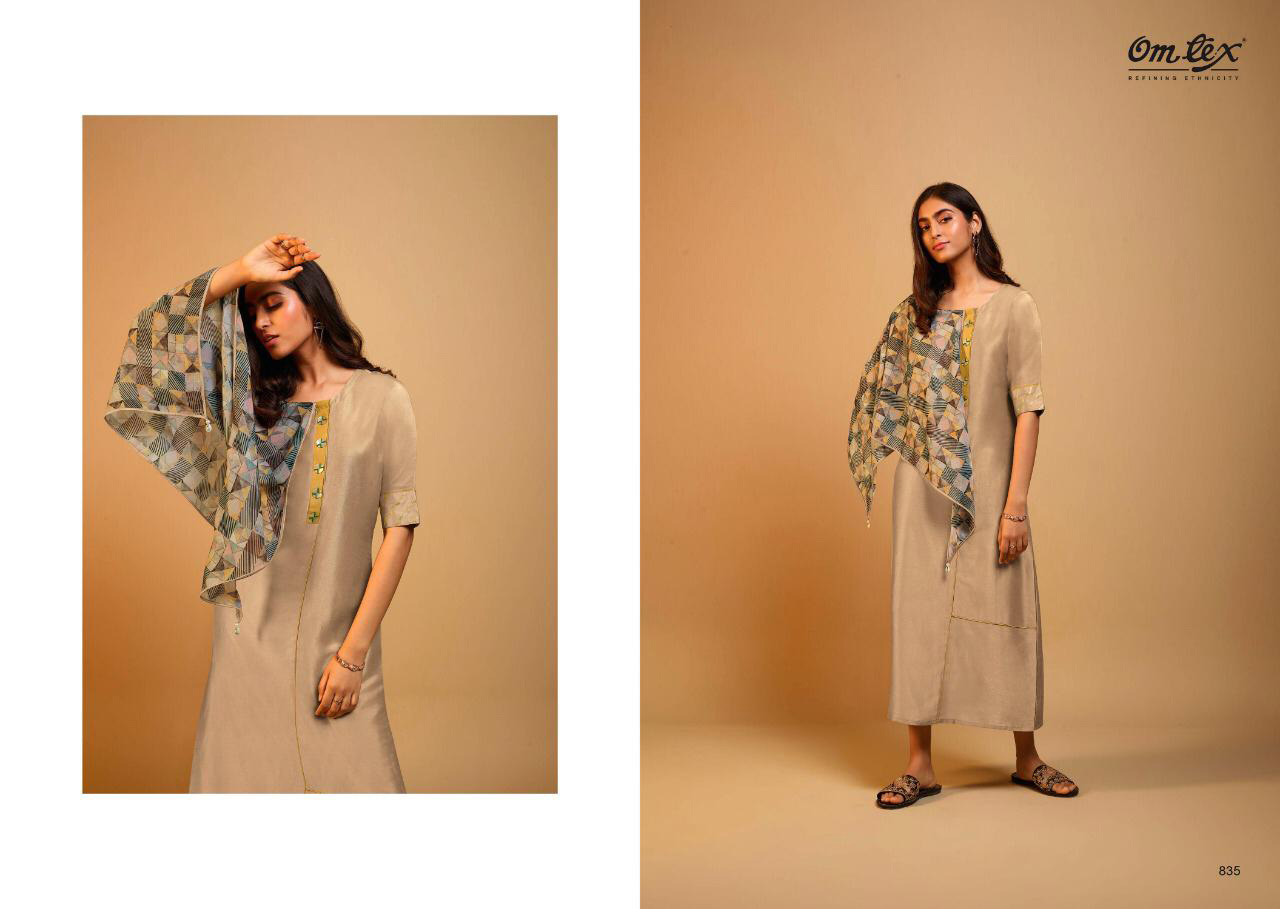 Om Tex Spark Readymade Long Dress With Scarf Om Tex Spark Readymade Long Dress With Scarf