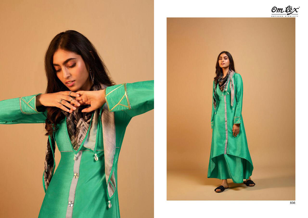 Om Tex Spark Readymade Long Dress With Scarf Om Tex Spark Readymade Long Dress With Scarf
