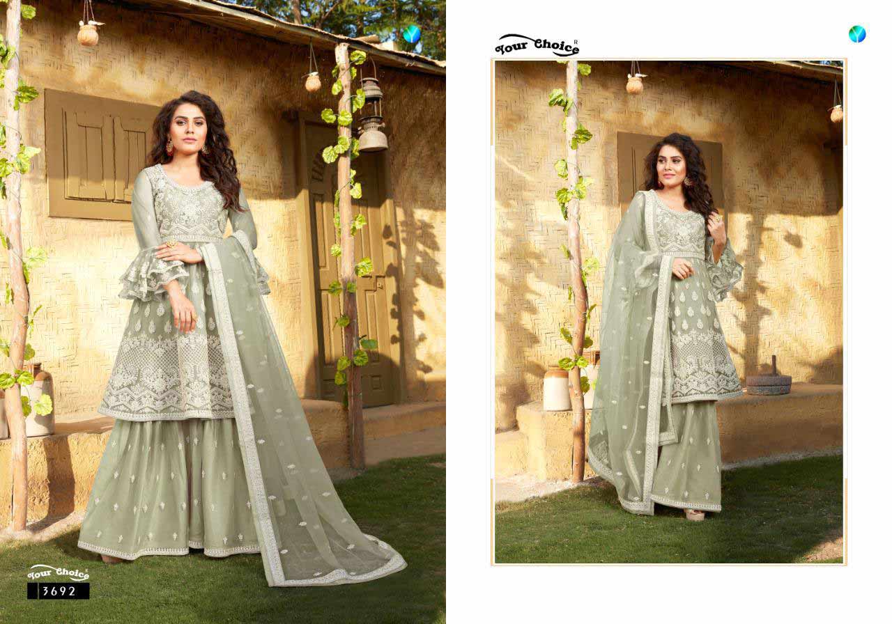 Zoyaa Your Choice Embroidered Palazzo Salwar Zoyaa Your Choice Embroidered Palazzo Salwar