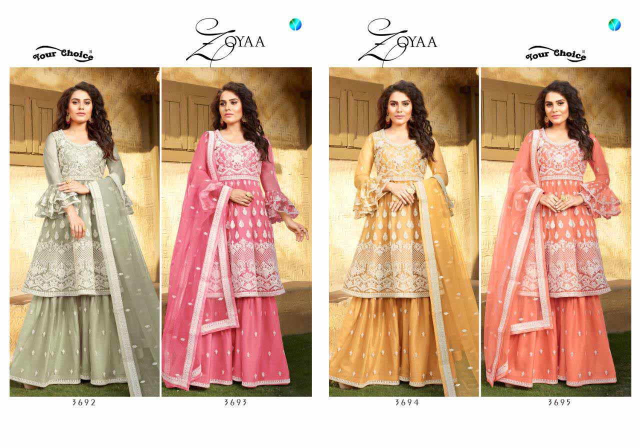 Zoyaa Your Choice Embroidered Palazzo Salwar Zoyaa Your Choice Embroidered Palazzo Salwar