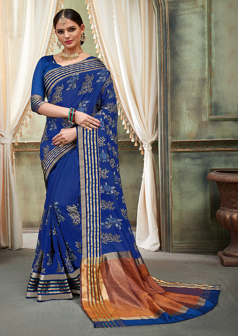 Lilots Present Nylon Silk Thread Embroidery Butta Sarees-656 Lilots Present Nylon Silk Thread Embroidery Butta Sarees-656