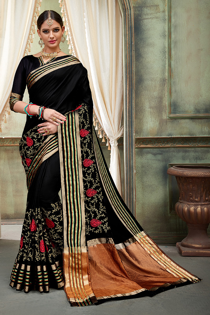 Lilots Present Nylon Silk Thread Embroidery Butta Sarees-656 Lilots Present Nylon Silk Thread Embroidery Butta Sarees-656
