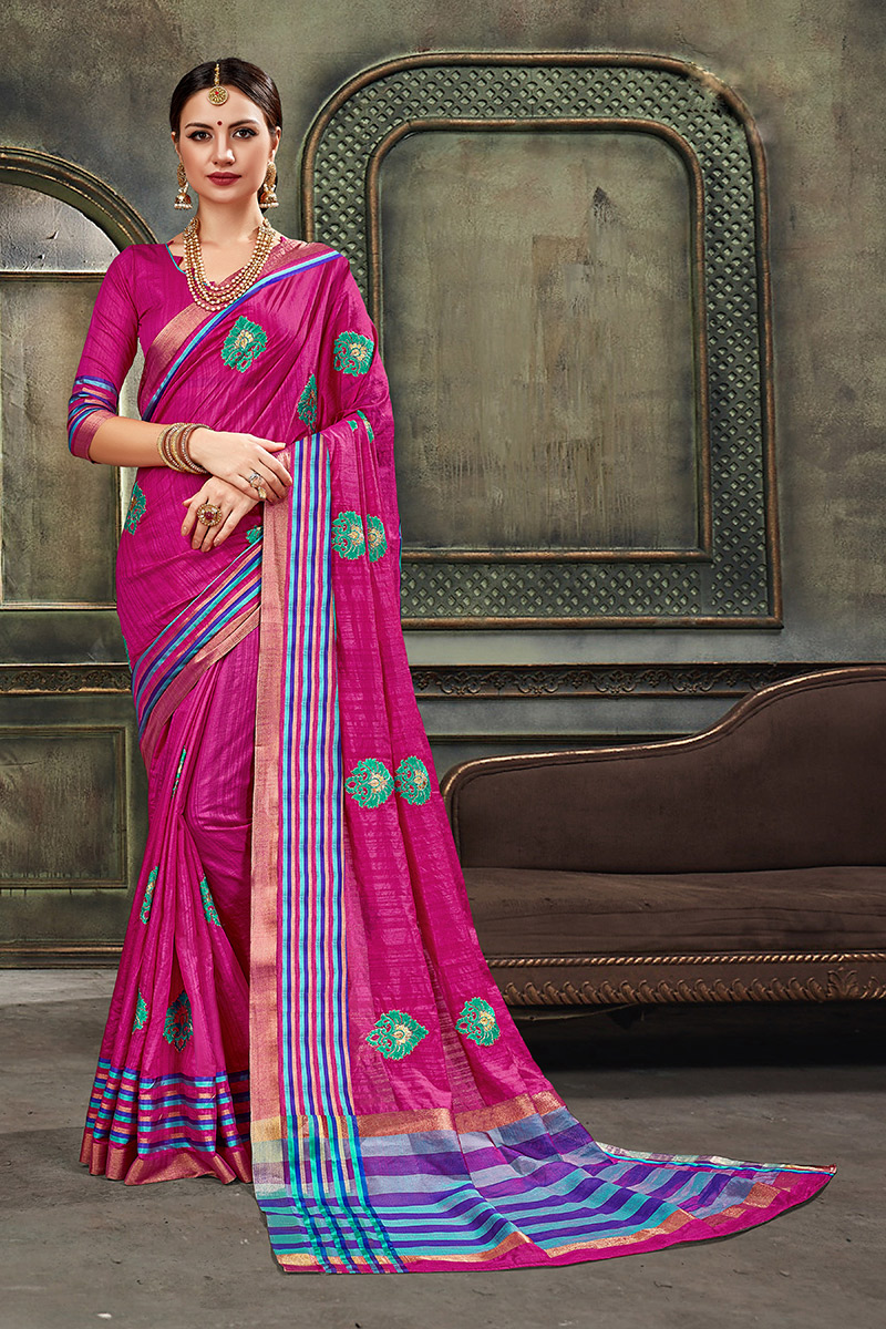 Lilots Present Nylon Silk Thread Embroidery Butta Sarees-656 Lilots Present Nylon Silk Thread Embroidery Butta Sarees-656