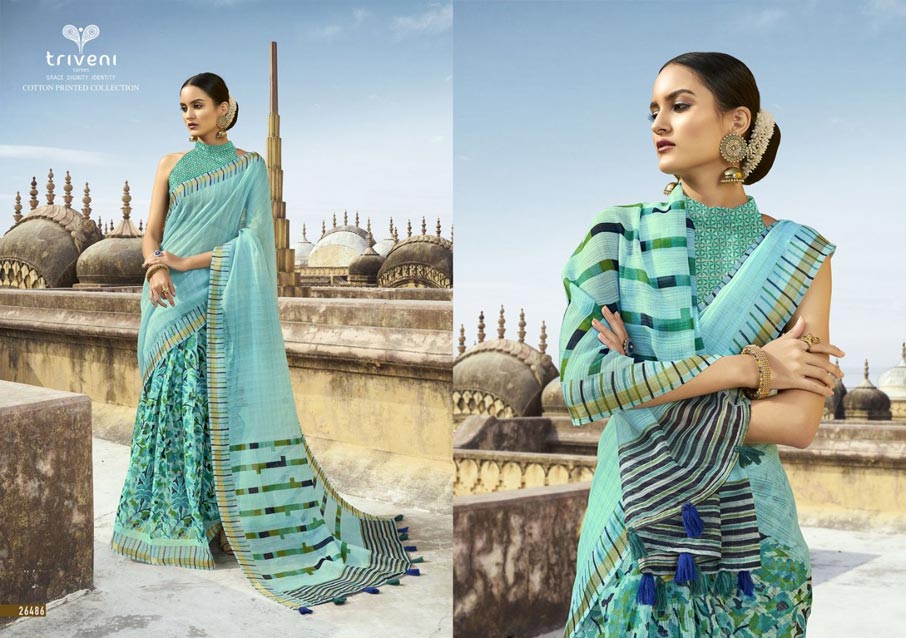 Globle Cotton Linen Printed Sarees Collection Globle Cotton Linen Printed Sarees Collection