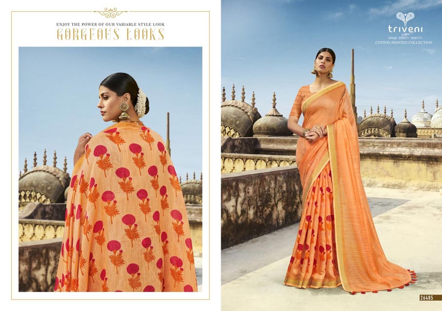 Globle Cotton Linen Printed Sarees Collection Globle Cotton Linen Printed Sarees Collection