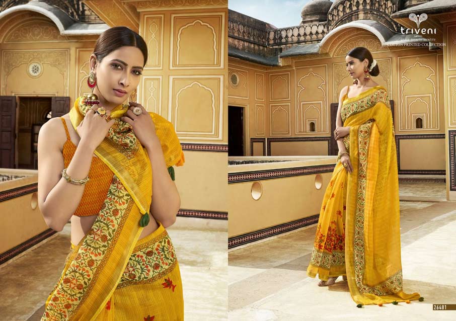 Globle Cotton Linen Printed Sarees Collection Globle Cotton Linen Printed Sarees Collection