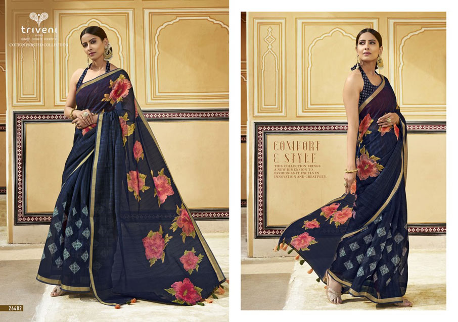 Globle Cotton Linen Printed Sarees Collection Globle Cotton Linen Printed Sarees Collection
