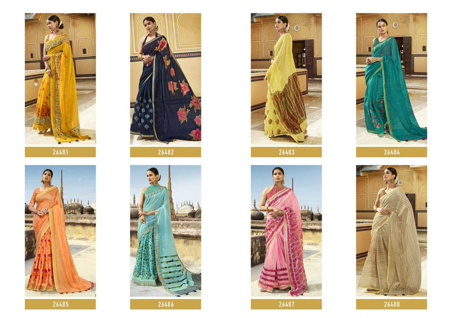 Globle Cotton Linen Printed Sarees Collection Globle Cotton Linen Printed Sarees Collection