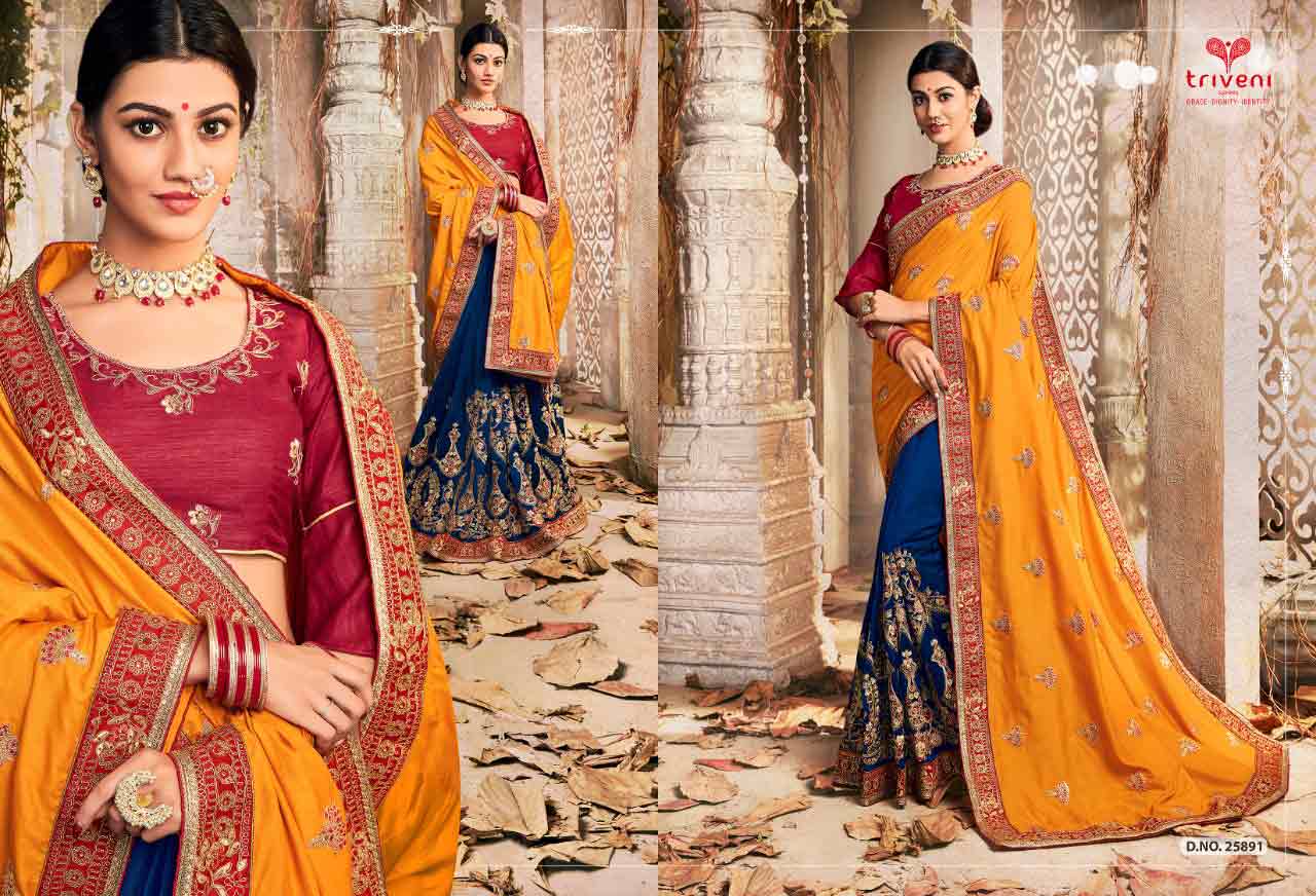 Triveni Santoor Chanderi Silk Zari Sarees Catalog Triveni Santoor Chanderi Silk Zari Sarees Catalog