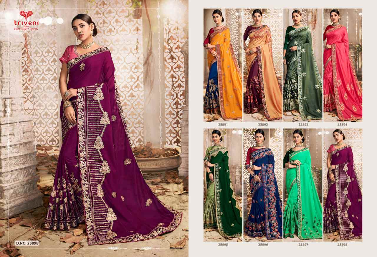 Triveni Santoor Chanderi Silk Zari Sarees Catalog Triveni Santoor Chanderi Silk Zari Sarees Catalog
