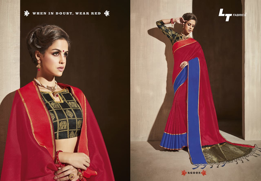 LT Fabrics Surbhi Bhagalpuri Satin Border Sarees LT Fabrics Surbhi Bhagalpuri Satin Border Sarees