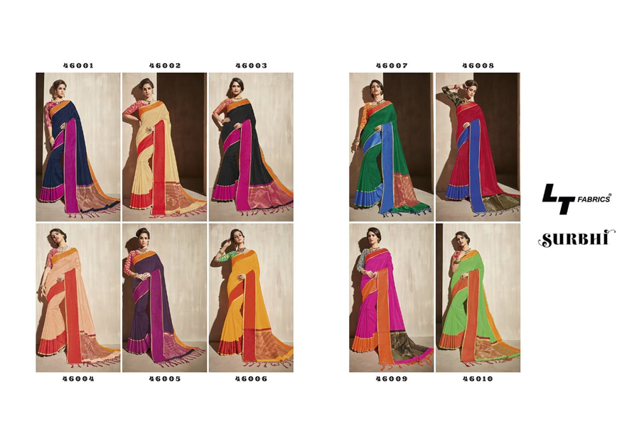 LT Fabrics Surbhi Bhagalpuri Satin Border Sarees LT Fabrics Surbhi Bhagalpuri Satin Border Sarees
