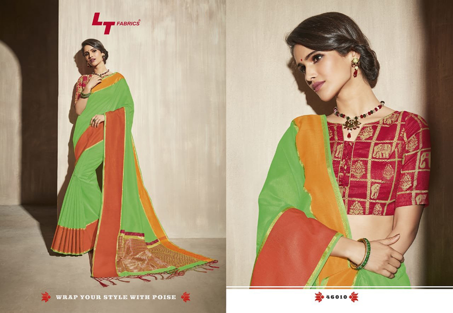 LT Fabrics Surbhi Bhagalpuri Satin Border Sarees LT Fabrics Surbhi Bhagalpuri Satin Border Sarees