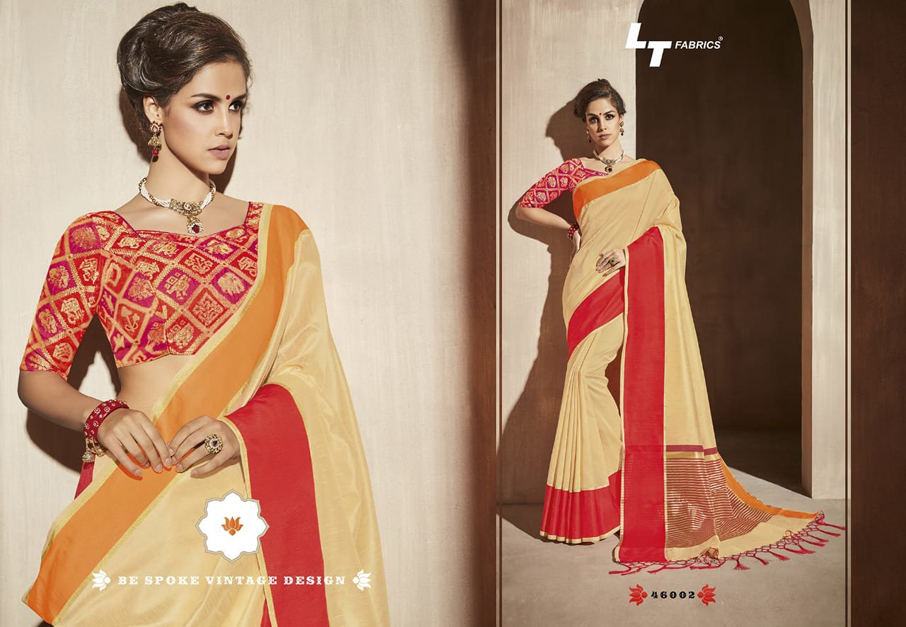 LT Fabrics Surbhi Bhagalpuri Satin Border Sarees LT Fabrics Surbhi Bhagalpuri Satin Border Sarees