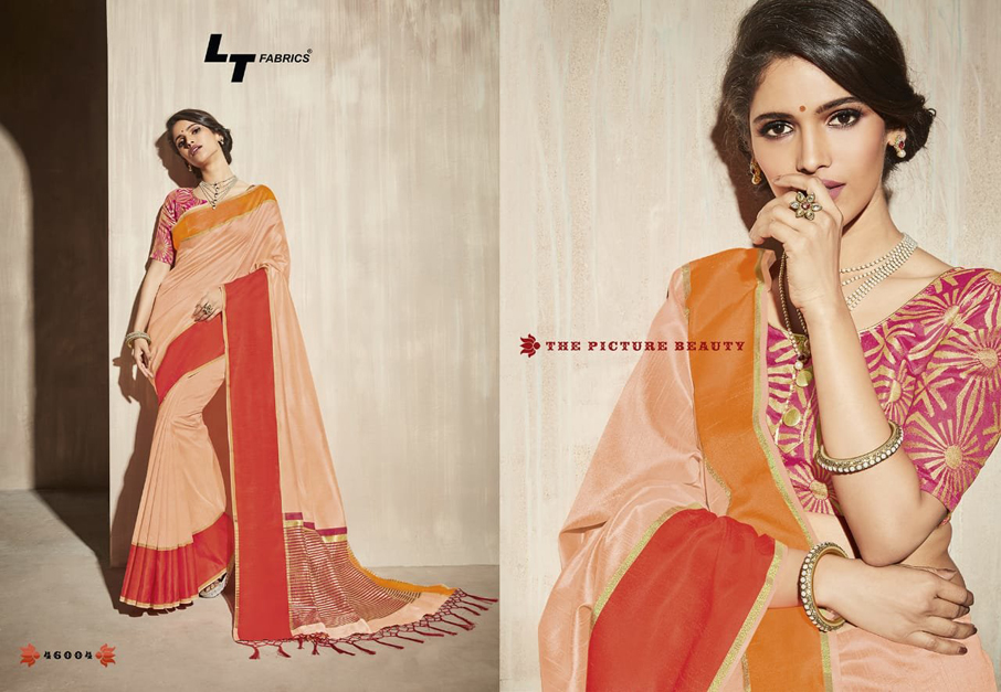 LT Fabrics Surbhi Bhagalpuri Satin Border Sarees LT Fabrics Surbhi Bhagalpuri Satin Border Sarees